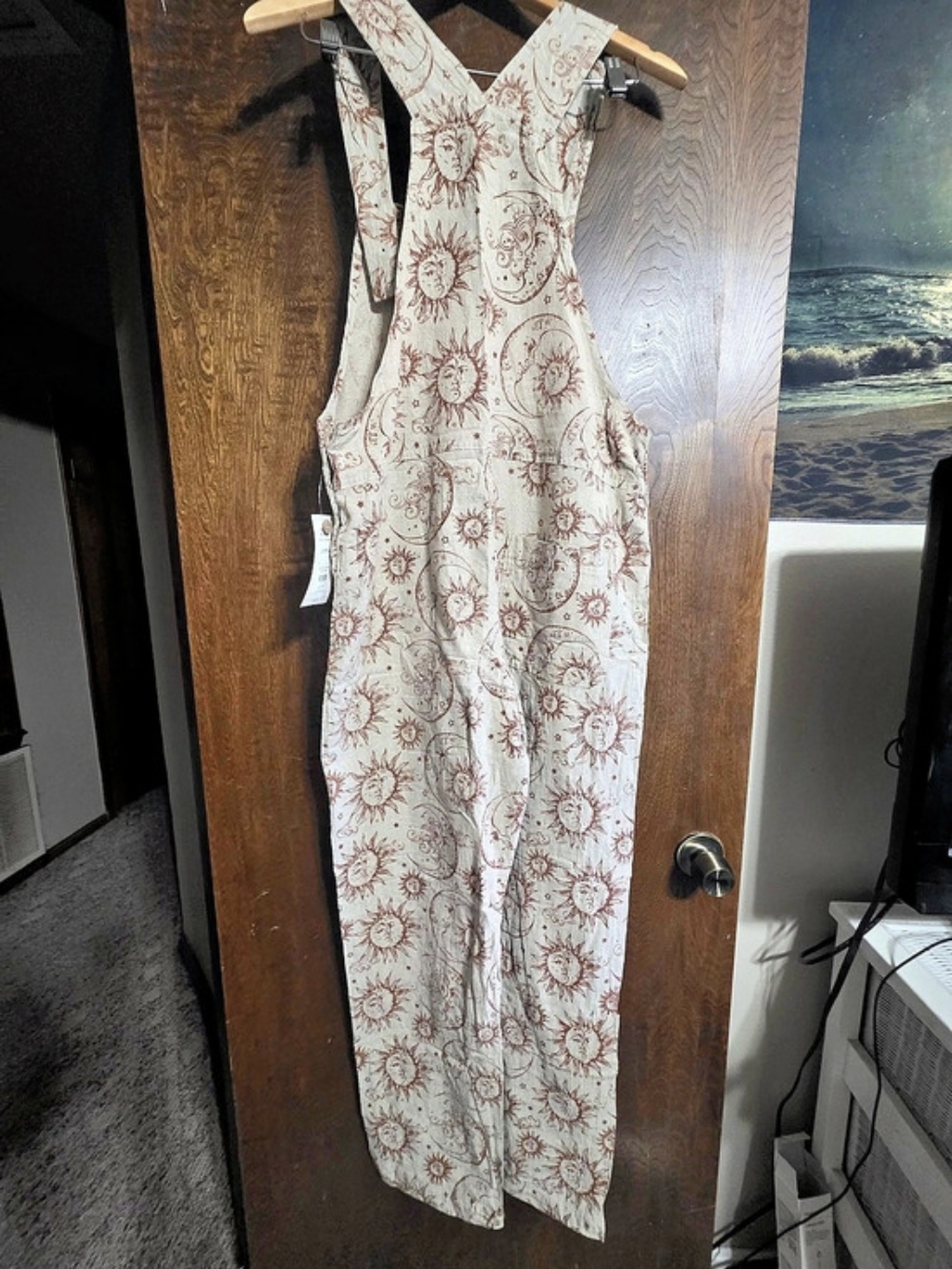 Rhea Cotton Style Sun and Moon Print Jumper Cream & Red Medium